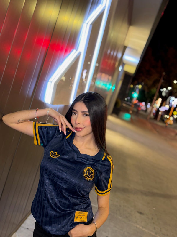 Camiseta Azul Beisbolera Mundial 2026 - Mujer