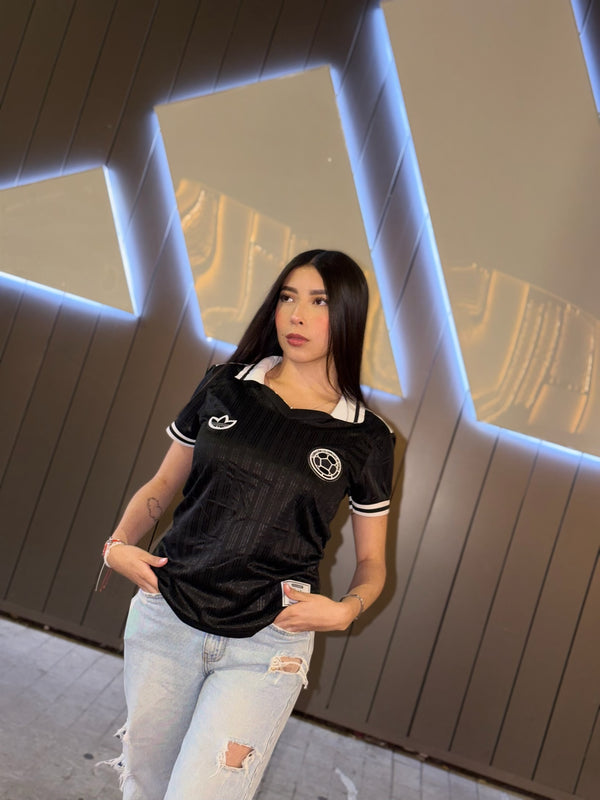 Camiseta Negra Beisbolera Mundial 2026 - Mujer